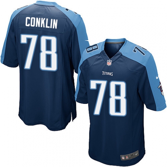 Men's Nike Tennessee Titans #78 Jack Conklin Game Navy Blue Alternate NFL Jersey - Ujersey