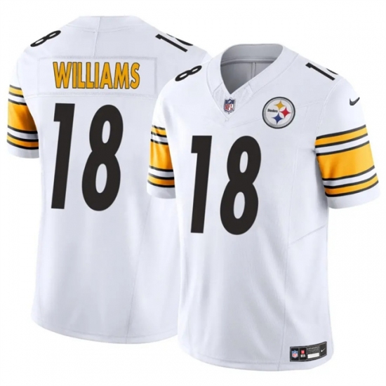 Men's Pittsburgh Steelers #18 Mike Williams White 2024 F.U.S.E. Vapor Untouchable Limited Stitched Jersey - Ujersey