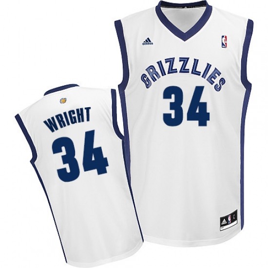 Men's Adidas Memphis Grizzlies #34 Brandan Wright Swingman White Home NBA Jersey - Ujersey