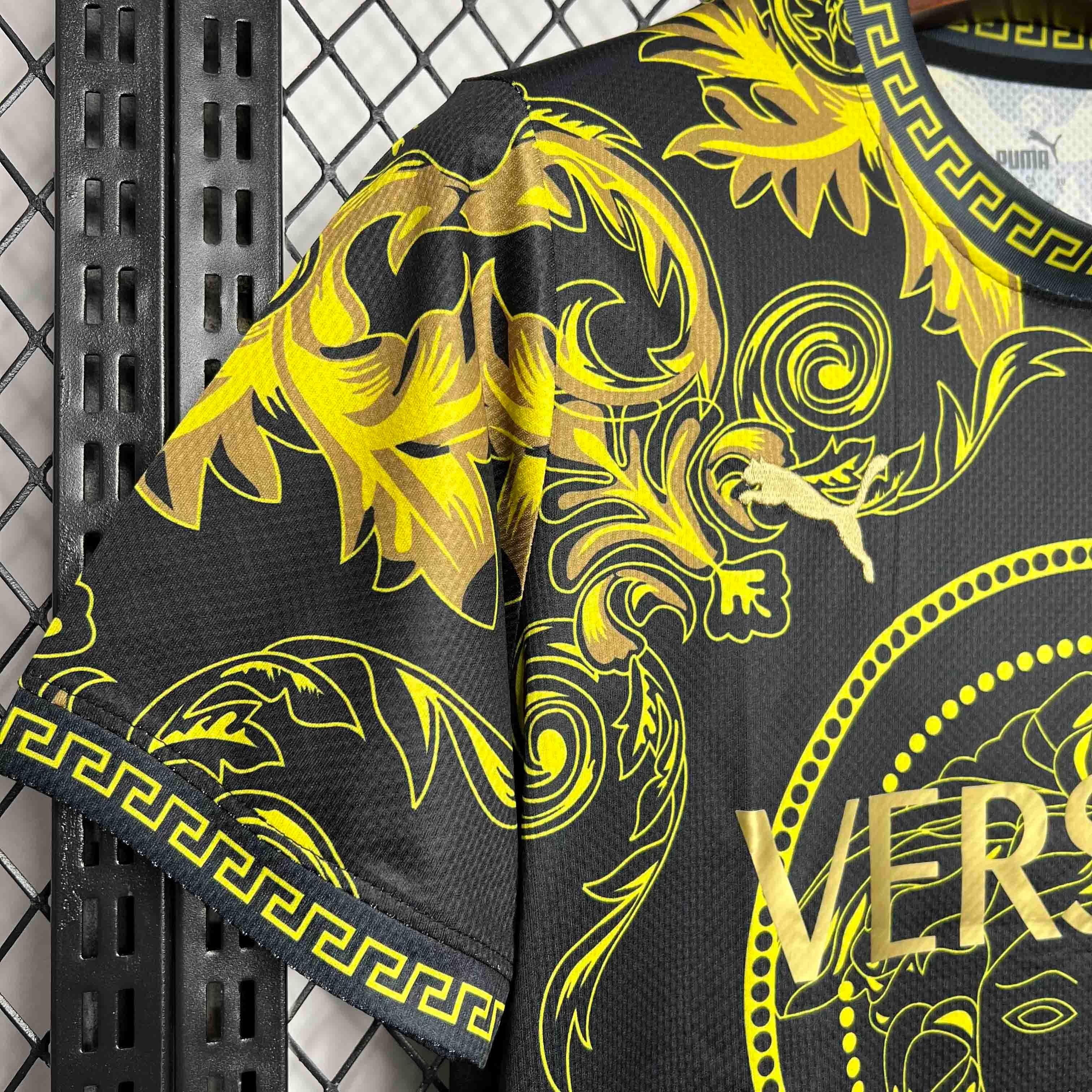 Italy Soccer Jersey x Versace Gold Special Edition Custom Shirt 2022 - ujerseystore