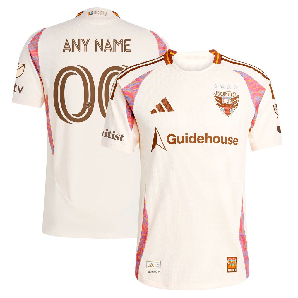 Men's D.C. United adidas Natural 2025 The Soul Kit On-Field Authentic Custom Jersey - Ujersey