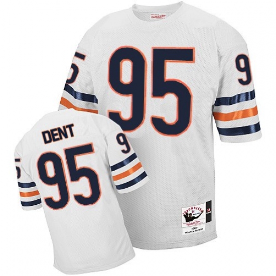 Mitchell and Ness Chicago Bears #95 Richard Dent White Authentic Throwback NFL Jersey - Ujersey