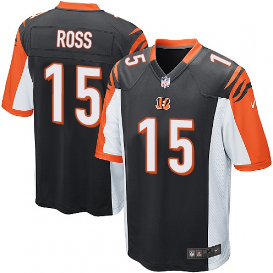 Men's Nike Cincinnati Bengals #15 John Ross Game Black Team Color NFL Jersey - Ujersey