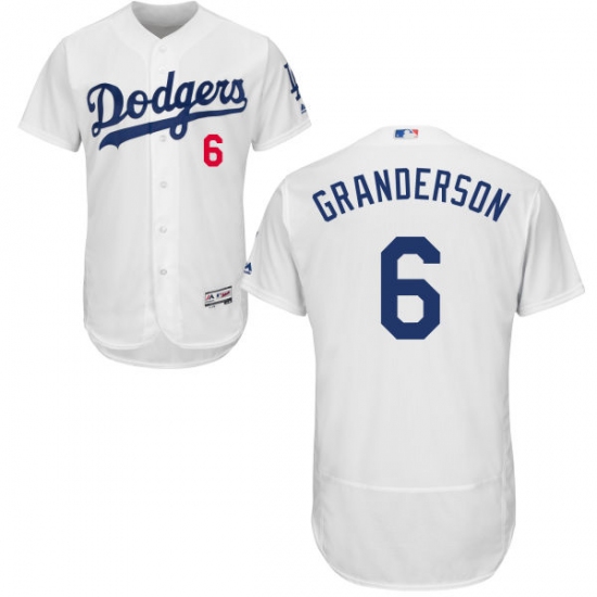 Men's Majestic Los Angeles Dodgers #6 Curtis Granderson White Flexbase Authentic Collection MLB Jersey - Ujersey