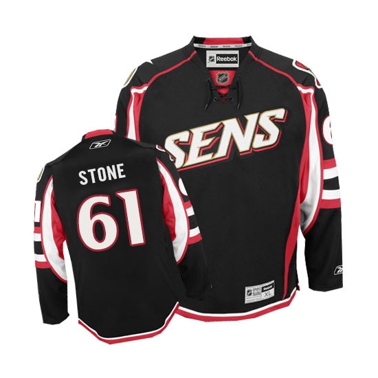 Men's Reebok Ottawa Senators #61 Mark Stone Authentic Black Third NHL Jersey - Ujersey