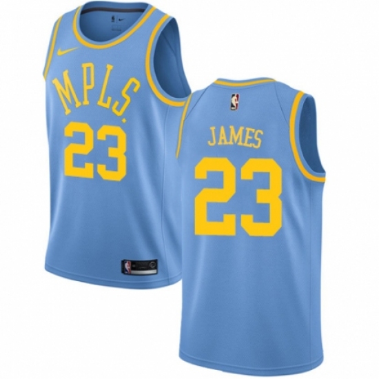 Women's Nike Los Angeles Lakers #23 LeBron James Authentic Blue Hardwood Classics NBA Jersey - Ujersey