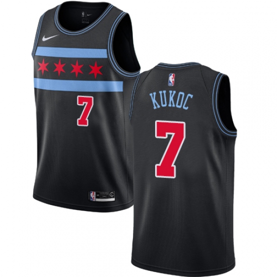 Men's Nike Chicago Bulls #7 Toni Kukoc Swingman Black NBA Jersey - City Edition - Ujersey
