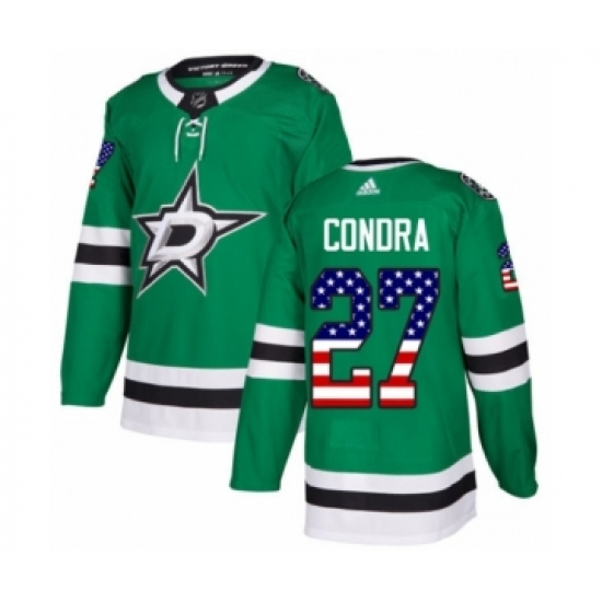 Youth Adidas Dallas Stars #27 Erik Condra Authentic Green USA Flag Fashion NHL Jersey - Ujersey
