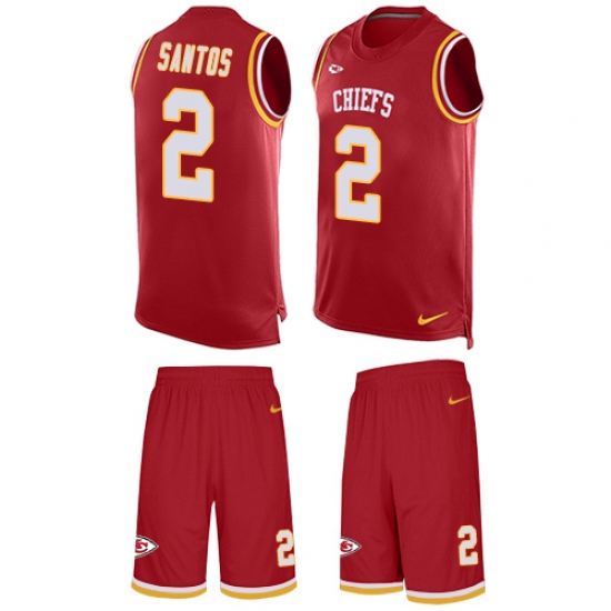 Men's Nike Kansas City Chiefs #2 Cairo Santos Limited Red Tank Top Suit NFL Jersey - Ujersey
