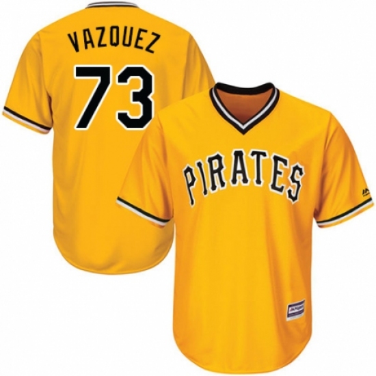 Youth Majestic Pittsburgh Pirates #73 Felipe Vazquez Replica Gold Alternate Cool Base MLB Jersey - Ujersey