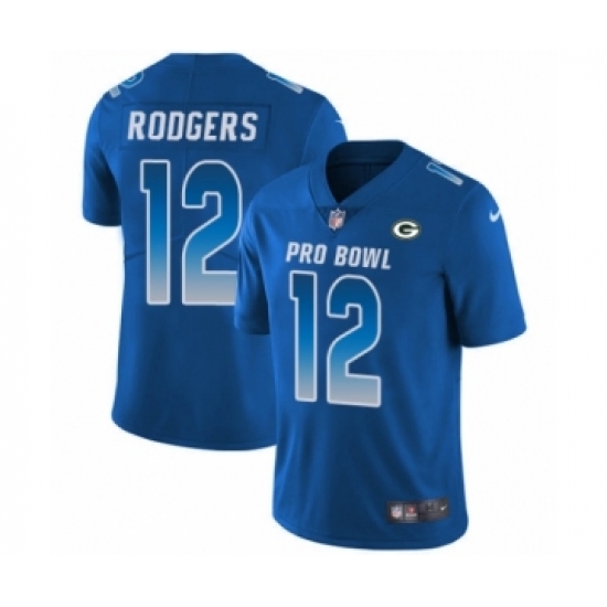 Men's Nike Green Bay Packers #12 Aaron Rodgers Limited Royal Blue NFC 2019 Pro Bowl NFL Jersey - Ujersey