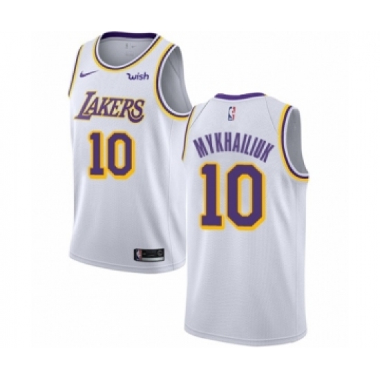 Women's Los Angeles Lakers #10 Sviatoslav Mykhailiuk Authentic White Basketball Jersey - Association Edition - Ujersey