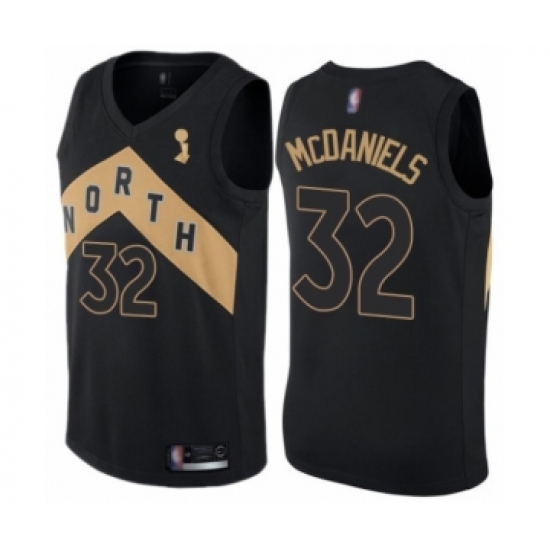Men's Toronto Raptors #32 KJ McDaniels Swingman Black 2019 Basketball Finals Champions Jersey - City Edition - Ujersey