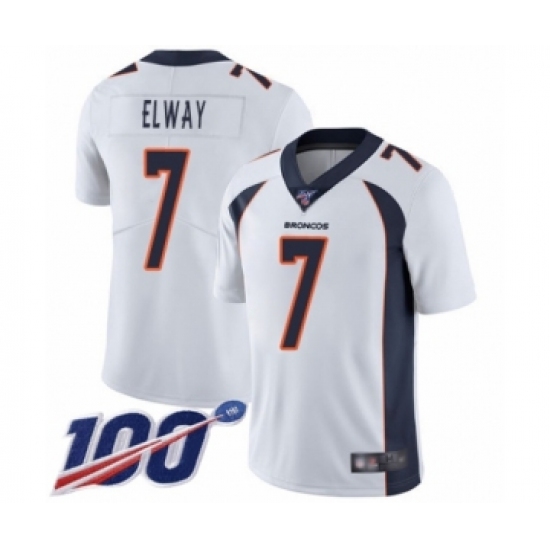Men's Denver Broncos #7 John Elway White Vapor Untouchable Limited Player 100th Season Football Jersey - Ujersey