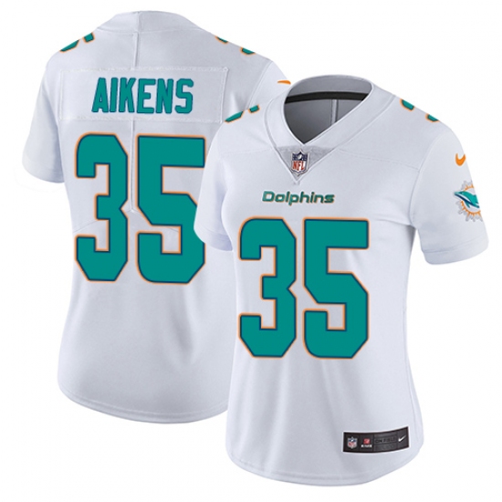 Women's Nike Miami Dolphins #35 Walt Aikens White Vapor Untouchable Limited Player NFL Jersey - Ujersey