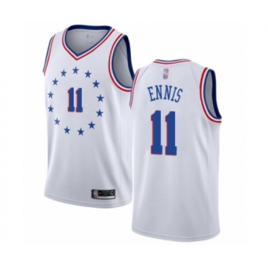 Youth Philadelphia 76ers #11 James Ennis White Swingman Jersey - Earned Edition - Ujersey