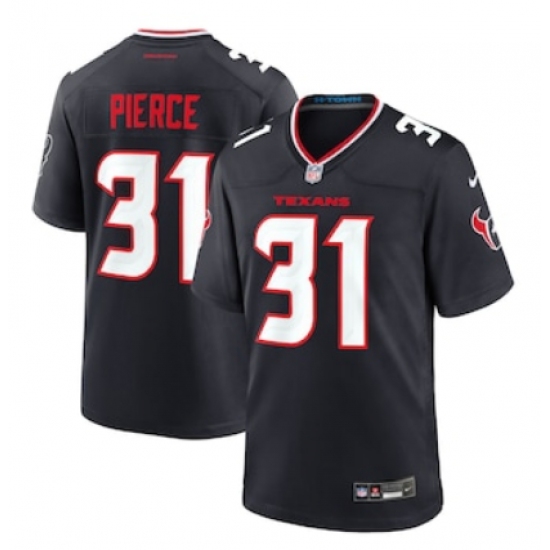 Men's Houston Texans #31 Dameon Pierce Nike Navy Game Jersey - Ujersey