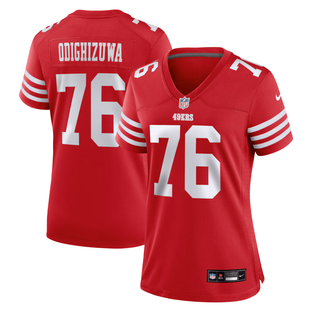 Women's San Francisco 49ers Osa Odighizuwa Nike Scarlet Team Game Jersey