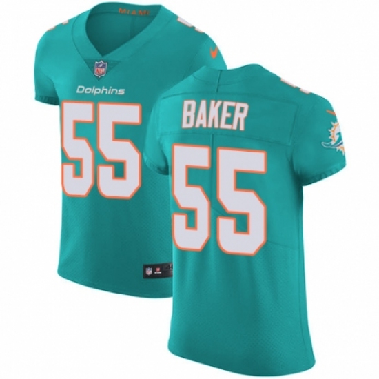 Men's Nike Miami Dolphins #55 Jerome Baker Aqua Green Team Color Vapor Untouchable Elite Player NFL Jersey - Ujersey