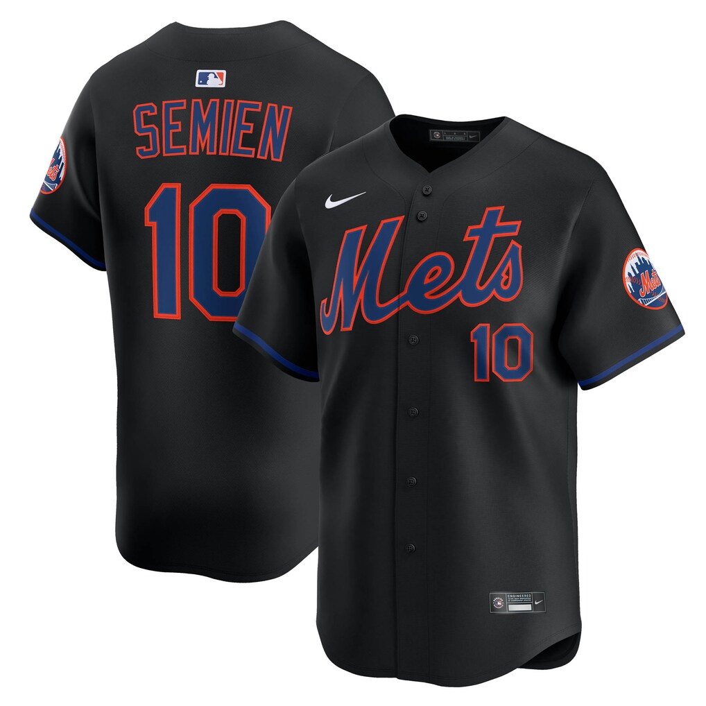 Men's New York Mets Marcus Semien Nike Black Alternate Limited Jersey - Ujersey