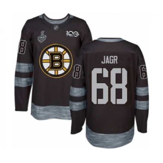 Men's Boston Bruins #68 Jaromir Jagr Authentic Black 1917-2017 100th Anniversary 2019 Stanley Cup Final Bound Hockey Jersey - Ujersey