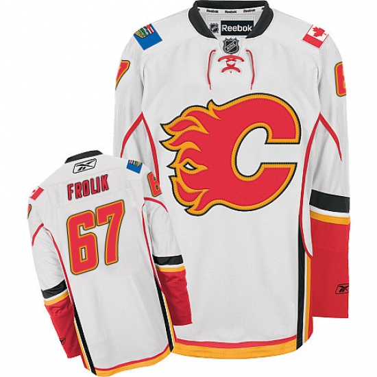 Youth Reebok Calgary Flames #67 Michael Frolik Authentic White Away NHL Jersey - Ujersey