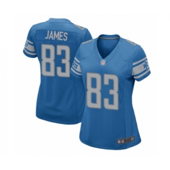 Women's Detroit Lions #83 Jesse James Game Blue Team Color Football Jersey - Ujersey