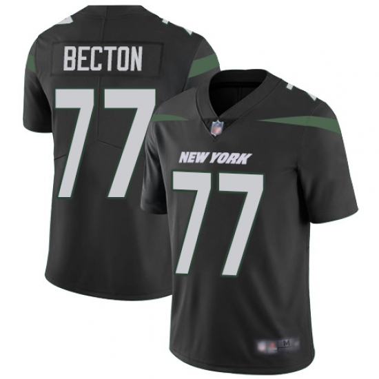 Men's New York Jets #77 Mekhi Becton Black Alternate Stitched Vapor Untouchable Limited Jersey - Ujersey
