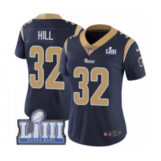 Women's Nike Los Angeles Rams #32 Troy Hill Navy Blue Team Color Vapor Untouchable Limited Player Super Bowl LIII Bound NFL Jersey - Ujersey