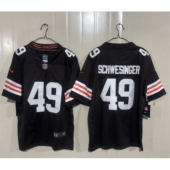 Men's Cleveland Browns #49 Carson Schwesinger Brown 2026 Vapor Limited Football Stitched Jersey - Ujersey