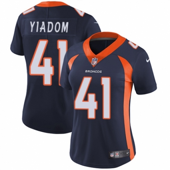Women's Nike Denver Broncos #41 Isaac Yiadom Navy Blue Alternate Vapor Untouchable Elite Player NFL Jersey - Ujersey