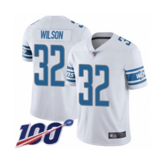 Men's Detroit Lions #32 Tavon Wilson White Vapor Untouchable Limited Player 100th Season Football Jersey - Ujersey