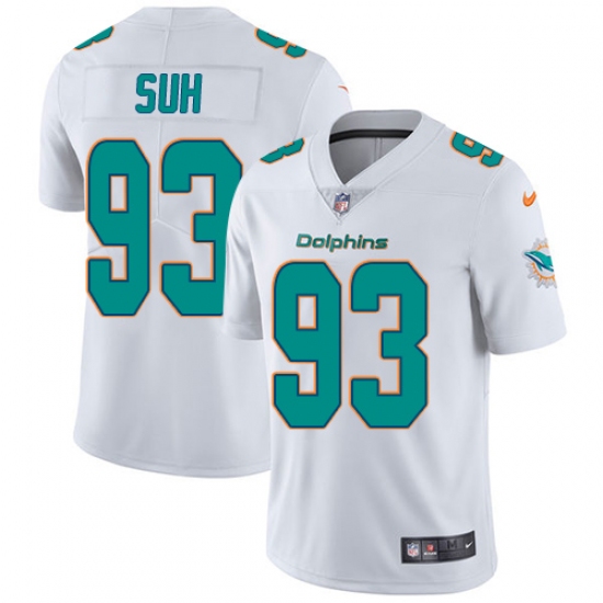 Youth Nike Miami Dolphins #93 Ndamukong Suh Elite White NFL Jersey - Ujersey