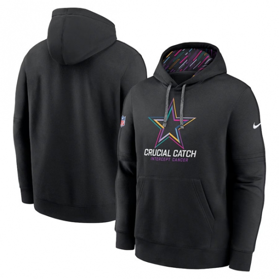 Men's Dallas Cowboys Black 2024 Crucial Catch Club Pullover Hoodie - Ujersey