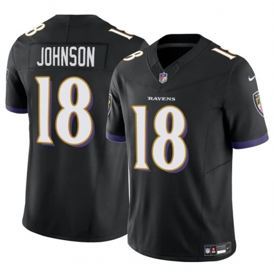 Men's Baltimore Ravens #18 Diontae Johnson Black 2023 F.U.S.E Vapor Limited Football Jersey - Ujersey