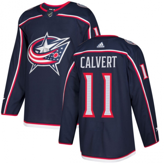 Men's Adidas Columbus Blue Jackets #11 Matt Calvert Premier Navy Blue Home NHL Jersey - Ujersey