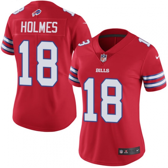 Women's Nike Buffalo Bills #18 Andre Holmes Limited Red Rush Vapor Untouchable NFL Jersey - Ujersey