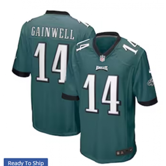 Men's Nike Philadelphia Eagles #14 Kenneth Gainwell Midnight Green Limited Jersey - Ujersey
