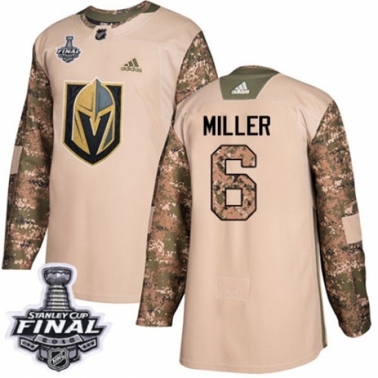 Youth Adidas Vegas Golden Knights #6 Colin Miller Authentic Camo Veterans Day Practice 2018 Stanley Cup Final NHL Jersey - Ujersey