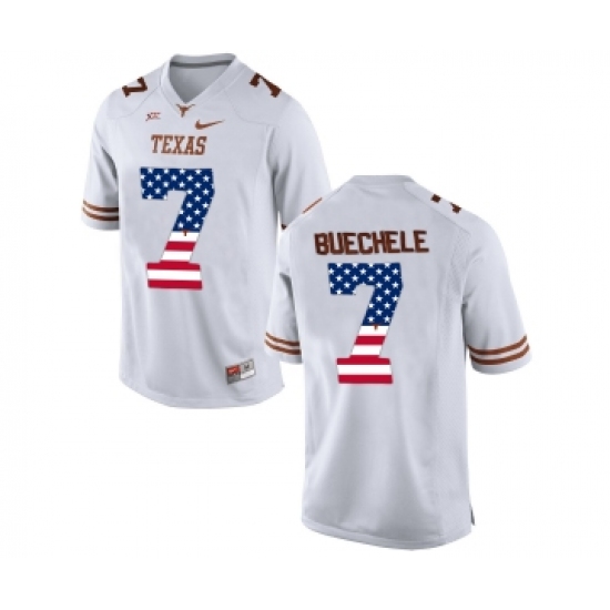 Texas Longhorns 7 Shane Buechele White USA Flag College Football Limited Jersey - Ujersey