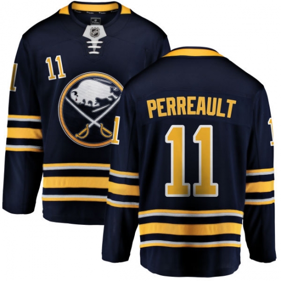 Men's Buffalo Sabres #11 Gilbert Perreault Fanatics Branded Navy Blue Home Breakaway NHL Jersey - Ujersey