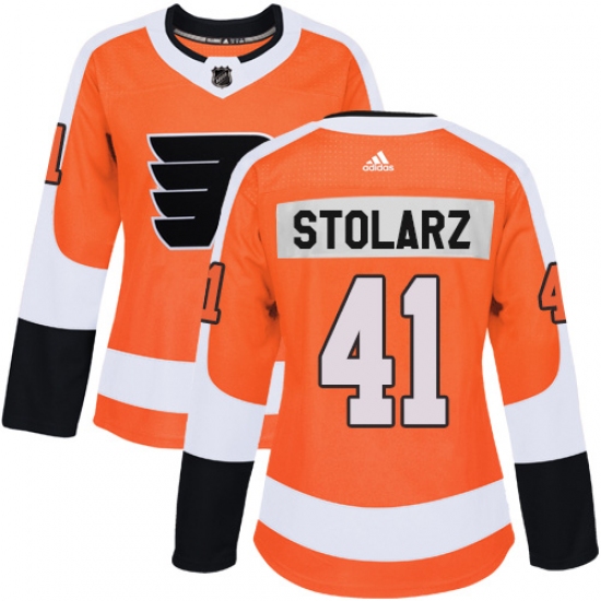 Women's Adidas Philadelphia Flyers #41 Anthony Stolarz Authentic Orange Home NHL Jersey - Ujersey