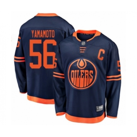 Youth Edmonton Oilers #56 Kailer Yamamoto Authentic Navy Blue Alternate Fanatics Branded Breakaway Hockey Jersey - Ujersey