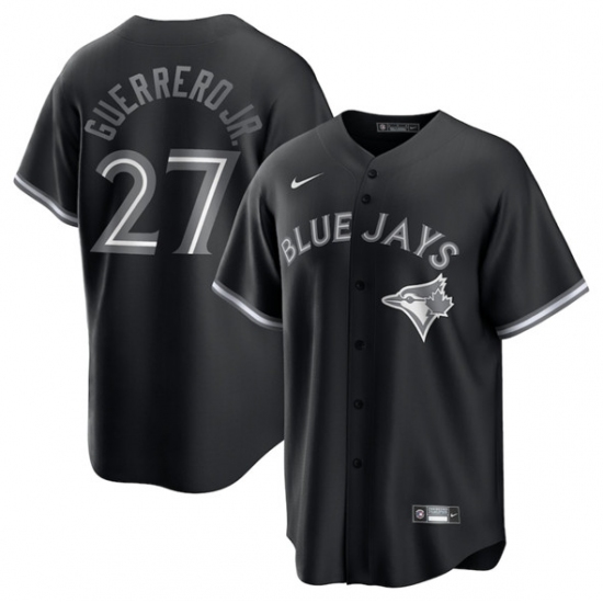 Men's Toronto Blue Jays #27 Vladimir Guerrero Jr. Black Lights Out Limited Stitched Jersey - Ujersey