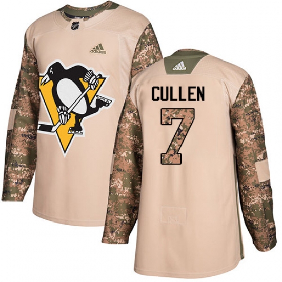Youth Adidas Pittsburgh Penguins #7 Matt Cullen Authentic Camo Veterans Day Practice NHL Jersey - Ujersey