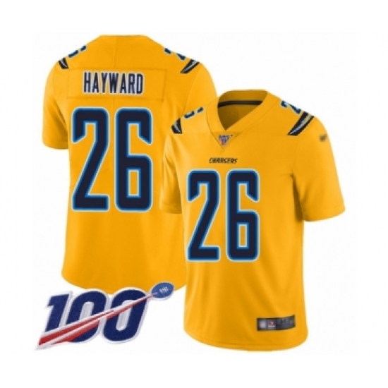 Youth Los Angeles Chargers #26 Casey Hayward Limited Gold Inverted Legend 100th Season Football Jersey - Ujersey