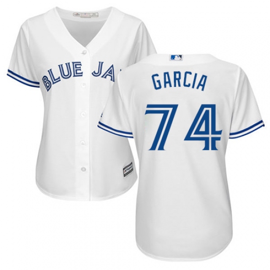 Women's Majestic Toronto Blue Jays #74 Jaime Garcia Authentic White Home MLB Jersey - Ujersey