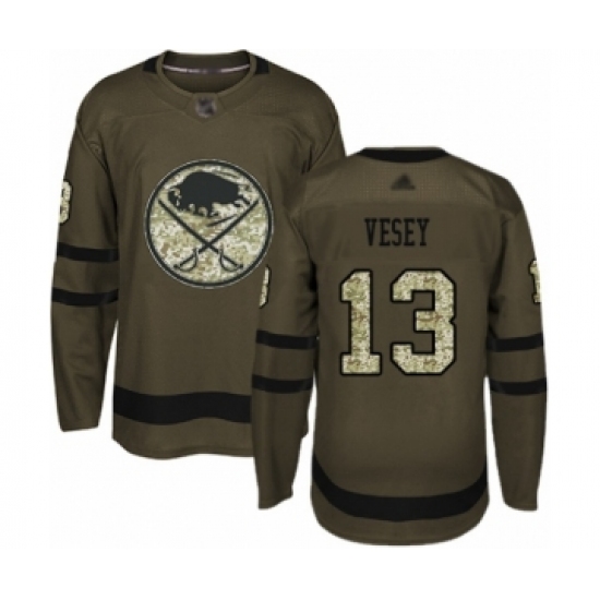 Youth Buffalo Sabres #13 Jimmy Vesey Authentic Green Salute to Service Hockey Jersey - Ujersey