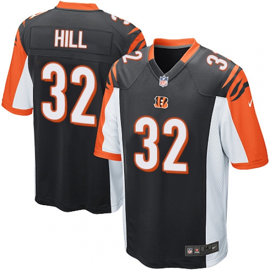 Men's Nike Cincinnati Bengals #32 Jeremy Hill Game Black Team Color NFL Jersey - Ujersey