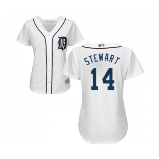 Women's Detroit Tigers #14 Christin Stewart Replica White Home Cool Base Baseball Jersey - Ujersey